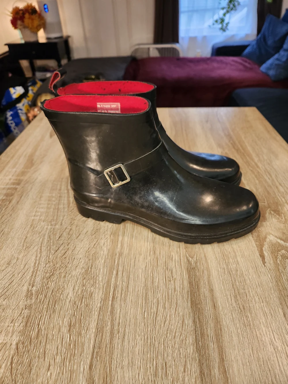 Capelli New York black moto rain rubber boots